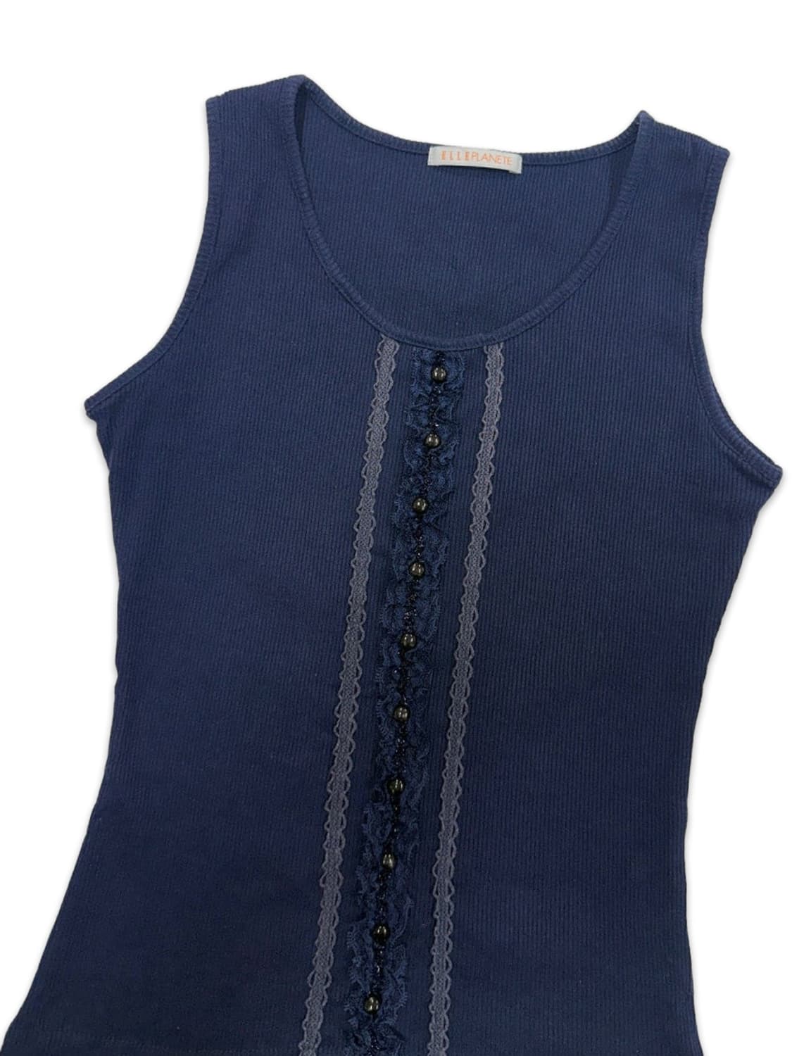 빈티지 네이비 모리 레이스 프릴 슬리브리스 상품이미지4