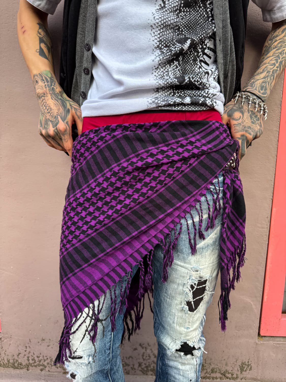 Purple Fringe Scarf  상품이미지2