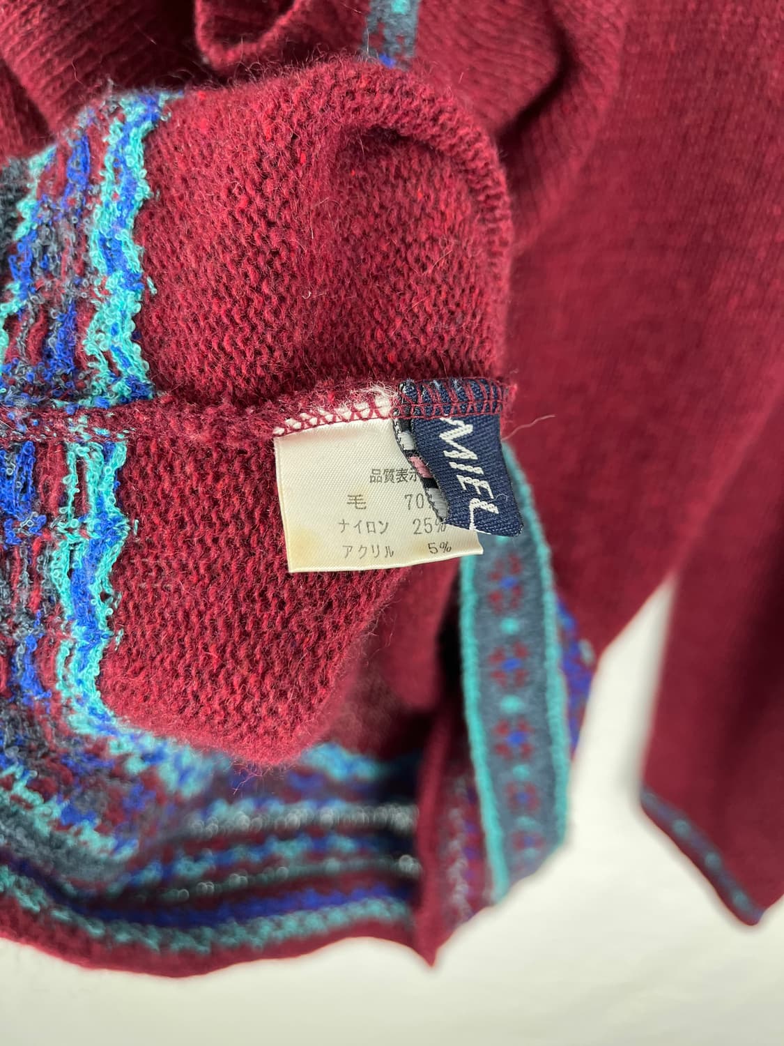 Vintage 아즈텍패턴 딥레드컬러 니트 후디  상품이미지5