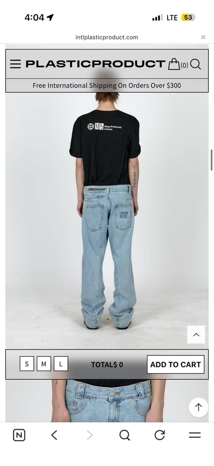 Plasticproduct drift denim pants L 상품이미지4