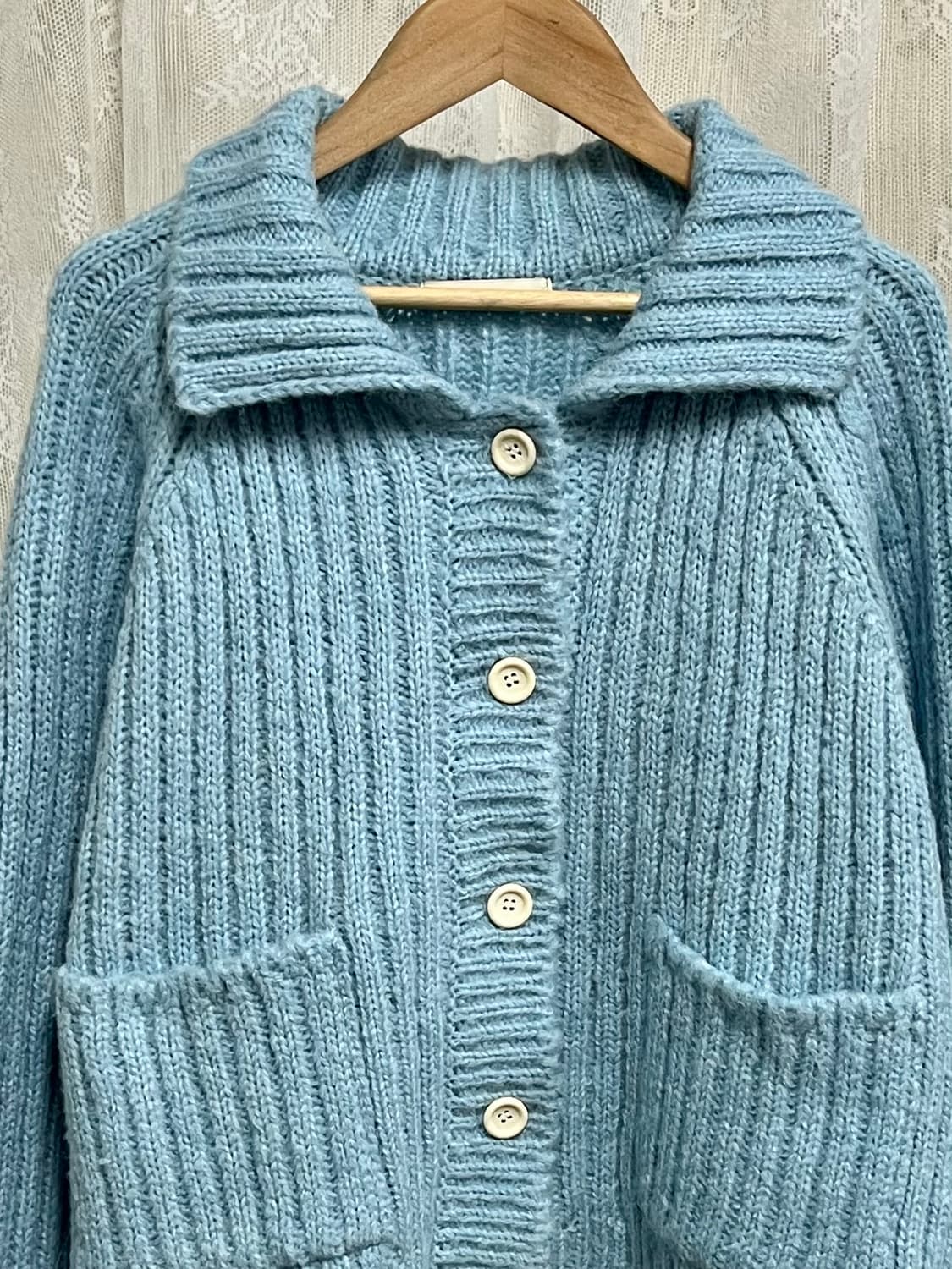 F) 슬로우비 제평 도매택 카라 니트 가디건 소라 상품이미지3