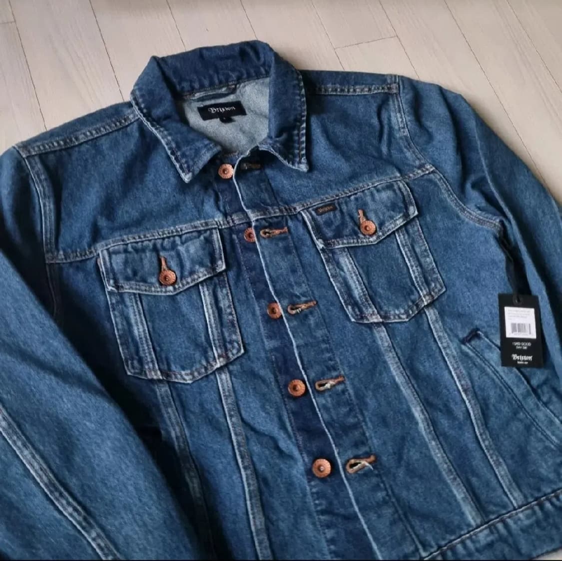 새제품M) 브릭스톤 케이블 데님 트러커 자켓 인디고 블루 상품이미지3