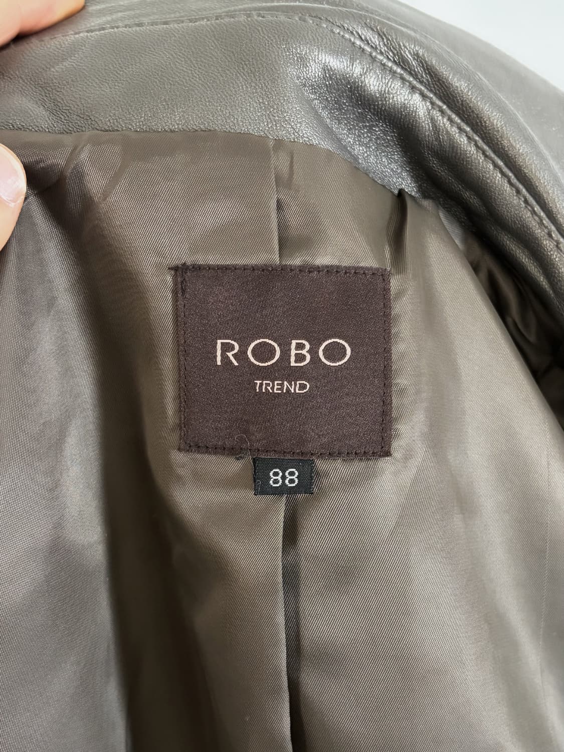 Robo 레더 트렌치 코트 그레이 양가죽100% 상품이미지10