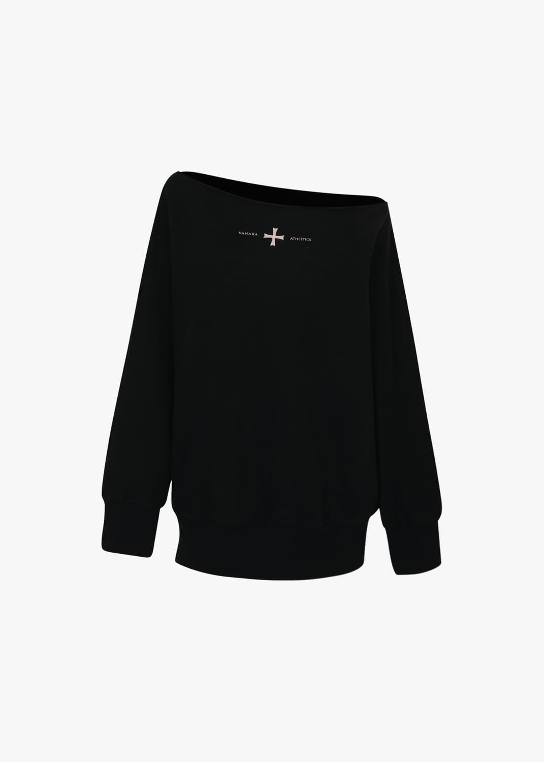 KAHARA 카하라 블랙 오프숄더 맨투맨 상품이미지1