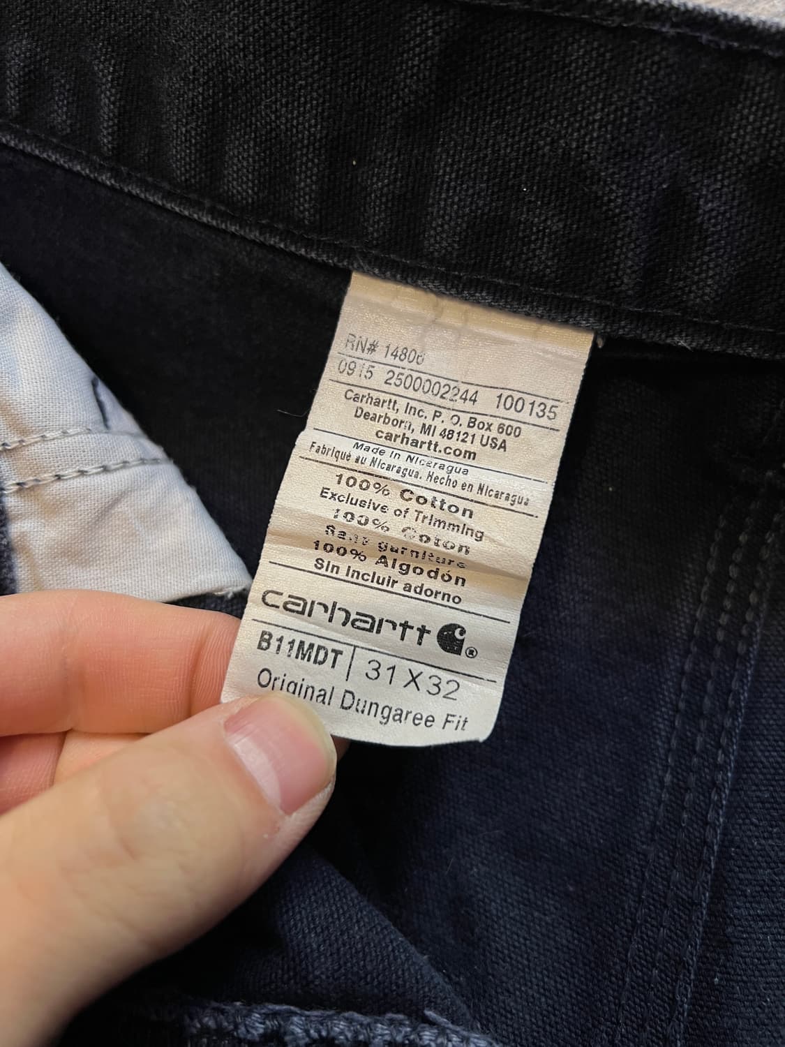 [31]칼하트 USA 미드나잇 네이비 빈티지 워싱 카펜터 워크 팬츠 상품이미지6