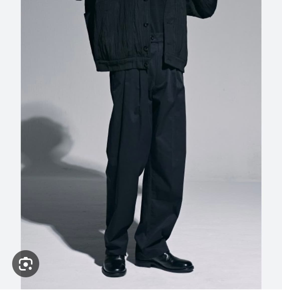 노운 와이드 테이퍼드 치노 팬츠 블랙 0사이즈 상품이미지1