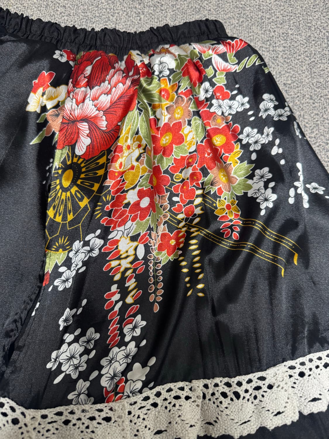 •Japanese Vintage 플로럴 레이스 밴딩 스커트 상품이미지4