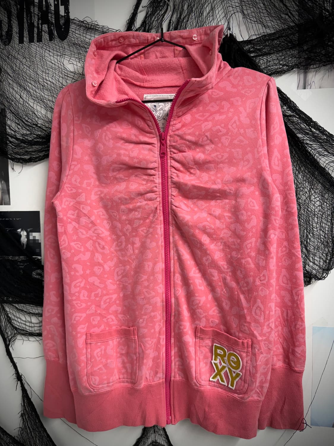 Pink leopard pattern hood zip up  상품이미지4