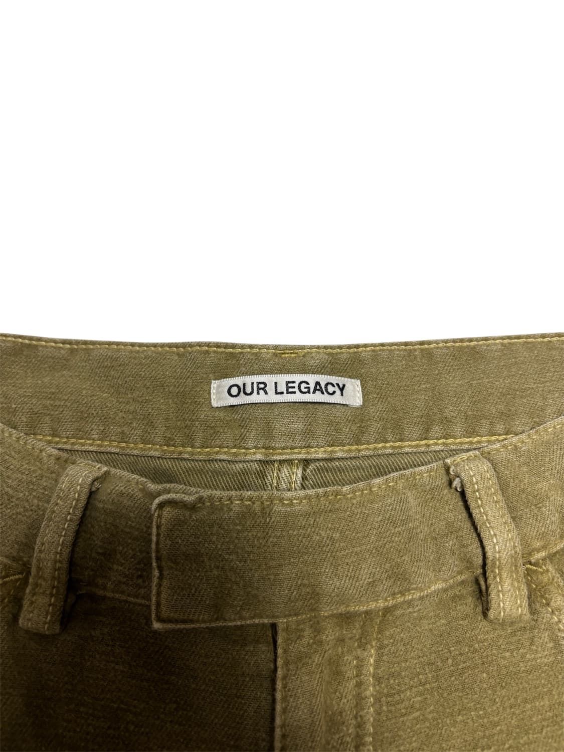 [정품] 아워레가시 포멀 컷 브러쉬드 코튼팬츠 카키그린 48사이즈 상품이미지5