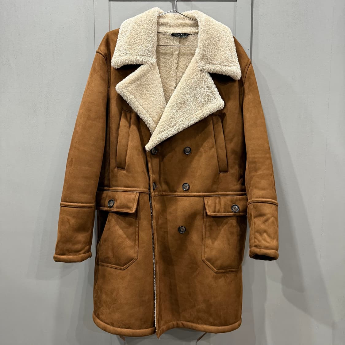 L 자라 ZARA 시어링 무스탕 더블 코트 자켓 상품이미지1