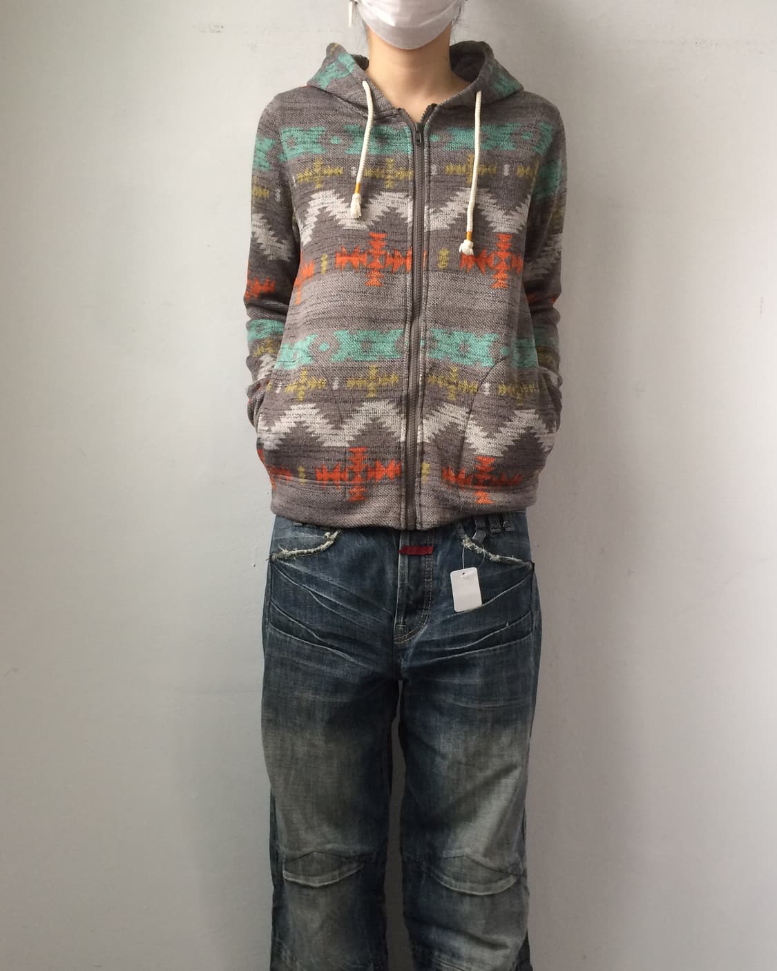 Native pattern hood zip up 상품이미지1