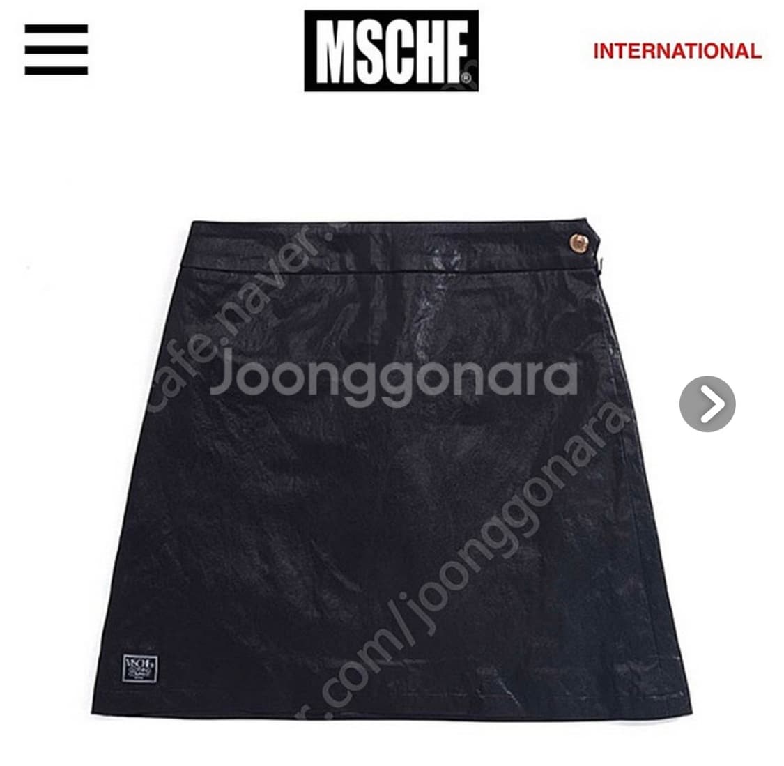 미스치프 레더 미니 스커트 브라운 상품이미지2
