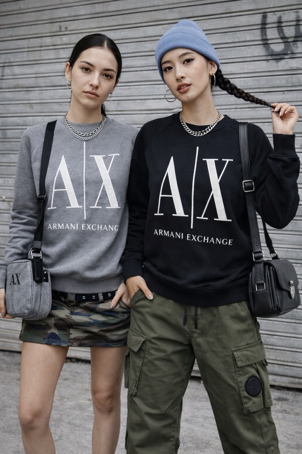 A|X Armani Exchange 빅로고 맨투맨 스웨트셔츠 (블랙) 상품이미지10