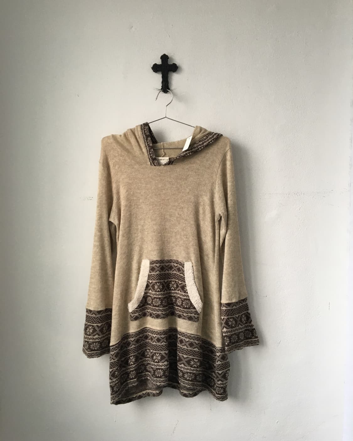 Snow pattern hood knit onepiece 상품이미지2