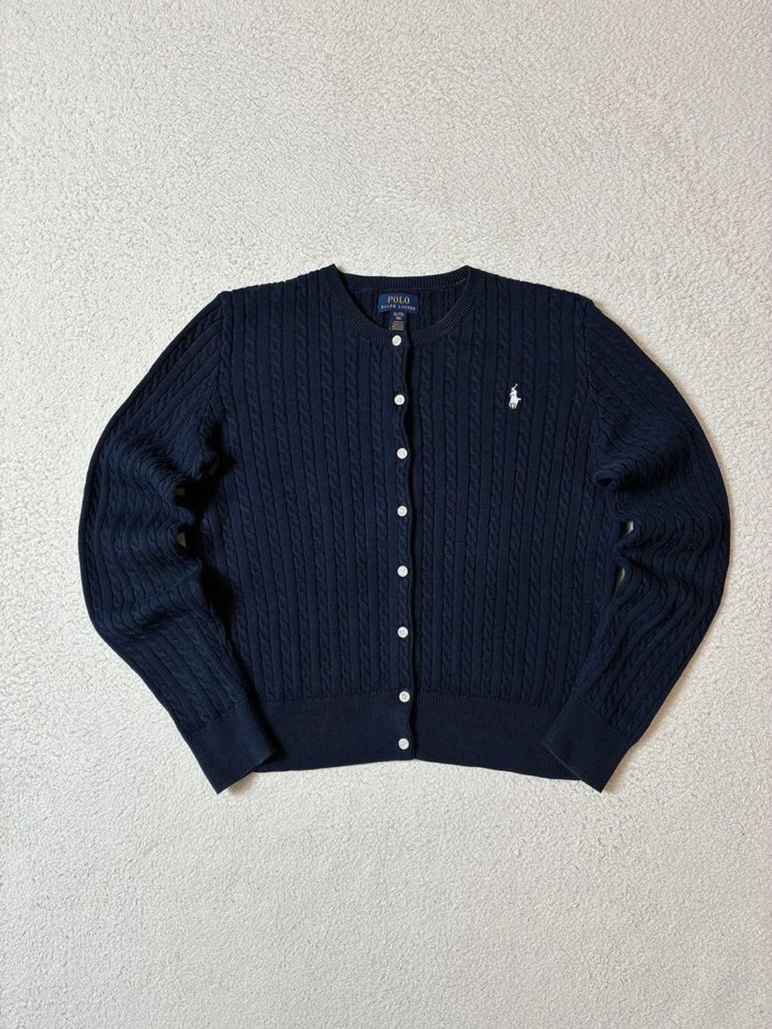 폴로 랄프로렌 크롭 미니 케이블 니트 가디건 PN7225 상품이미지1