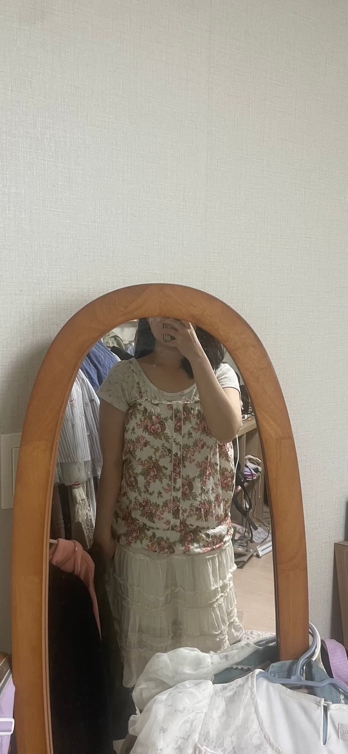 모리걸 빈티지 플라워 프릴 나시 🌺🌿 상품이미지3