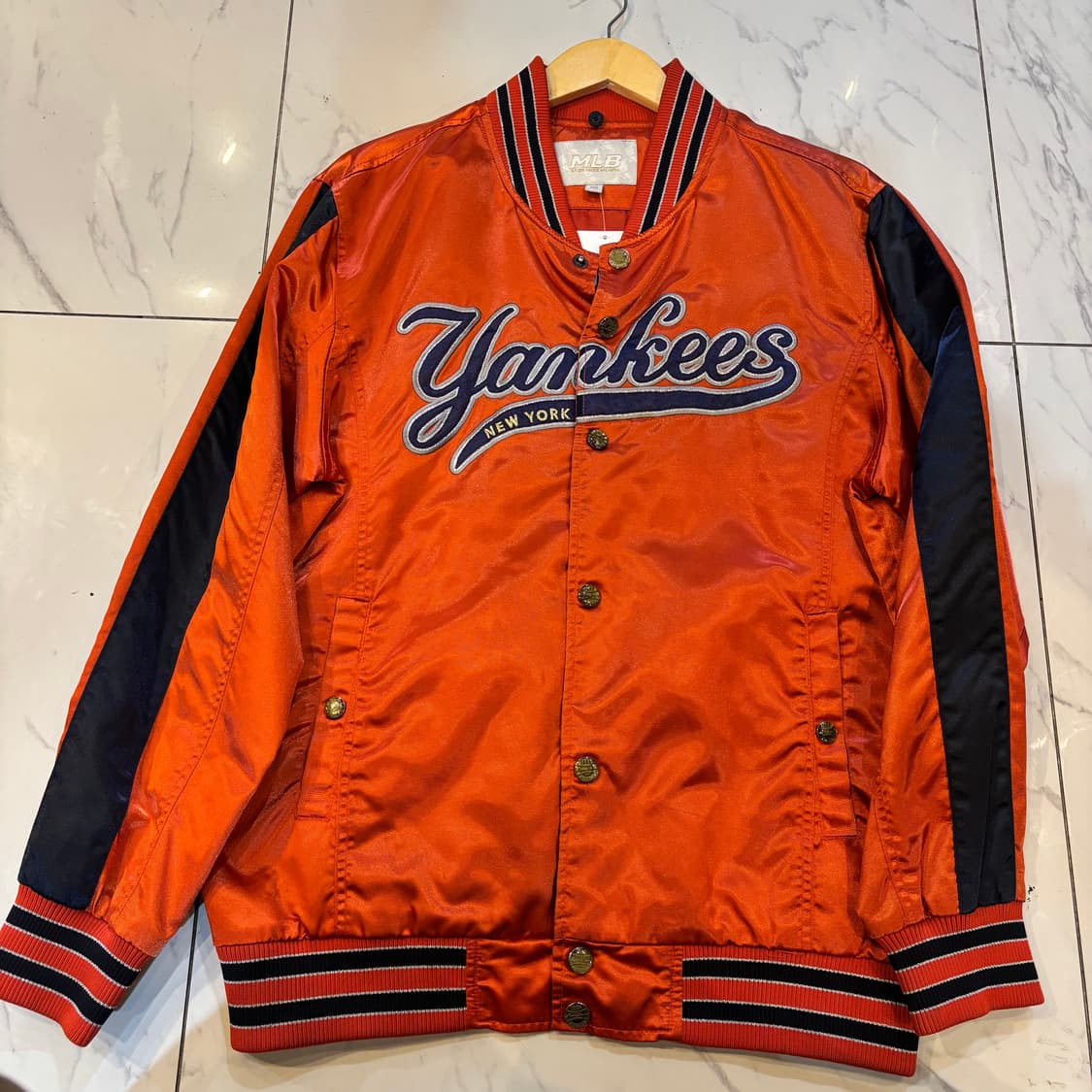 MLB 양키스 바시티자켓 올드스쿨 오렌지 L 상품이미지1