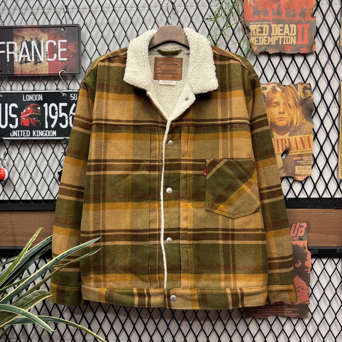 리바이스 타입 3 프리미엄 체크 쉐르파 트러커 자켓 베이지 XL 상품이미지1