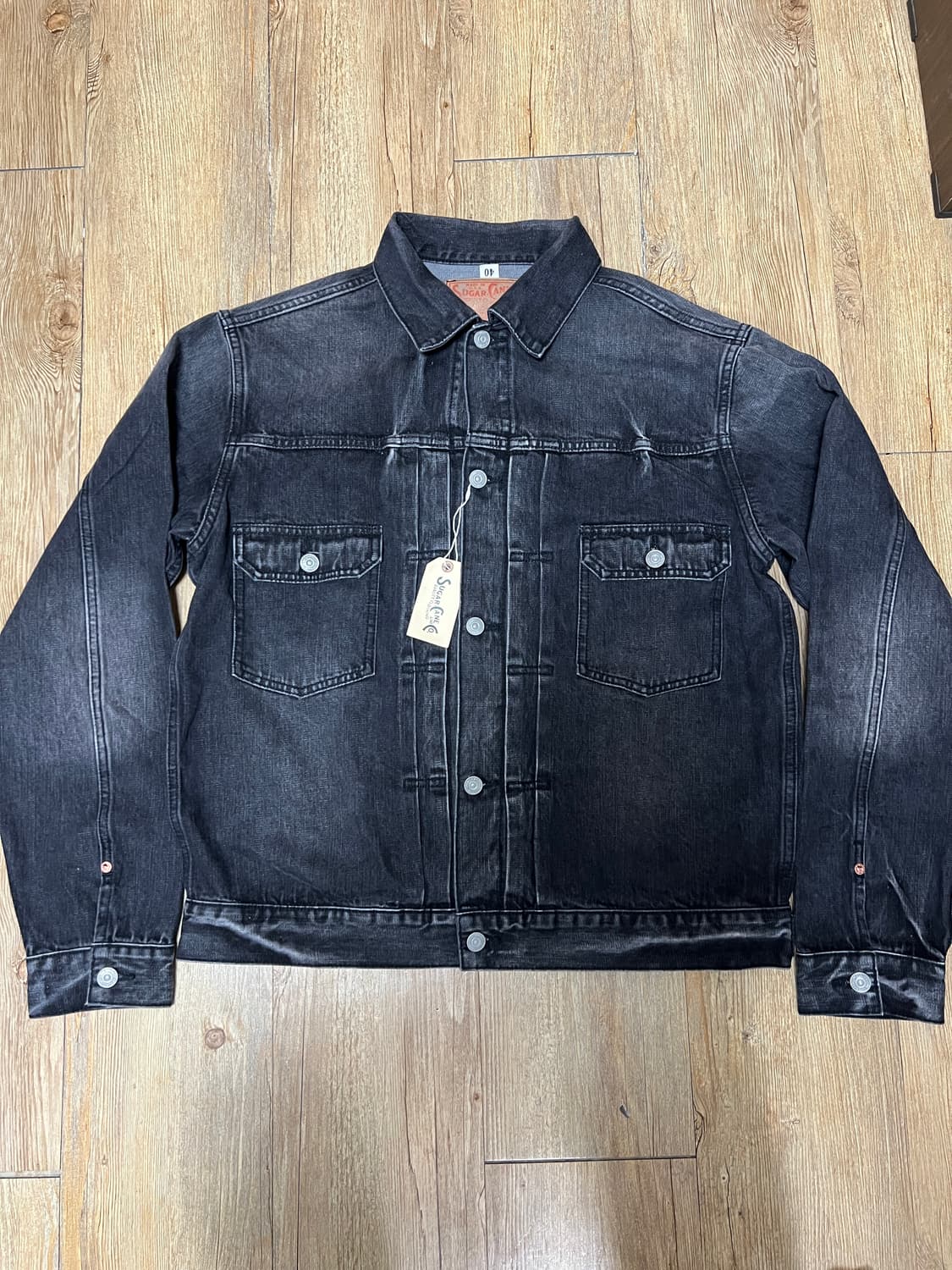 택포35) 슈가케인 1953 블랙 하드워시 2세대 셀비지 데님자켓 40 상품이미지1