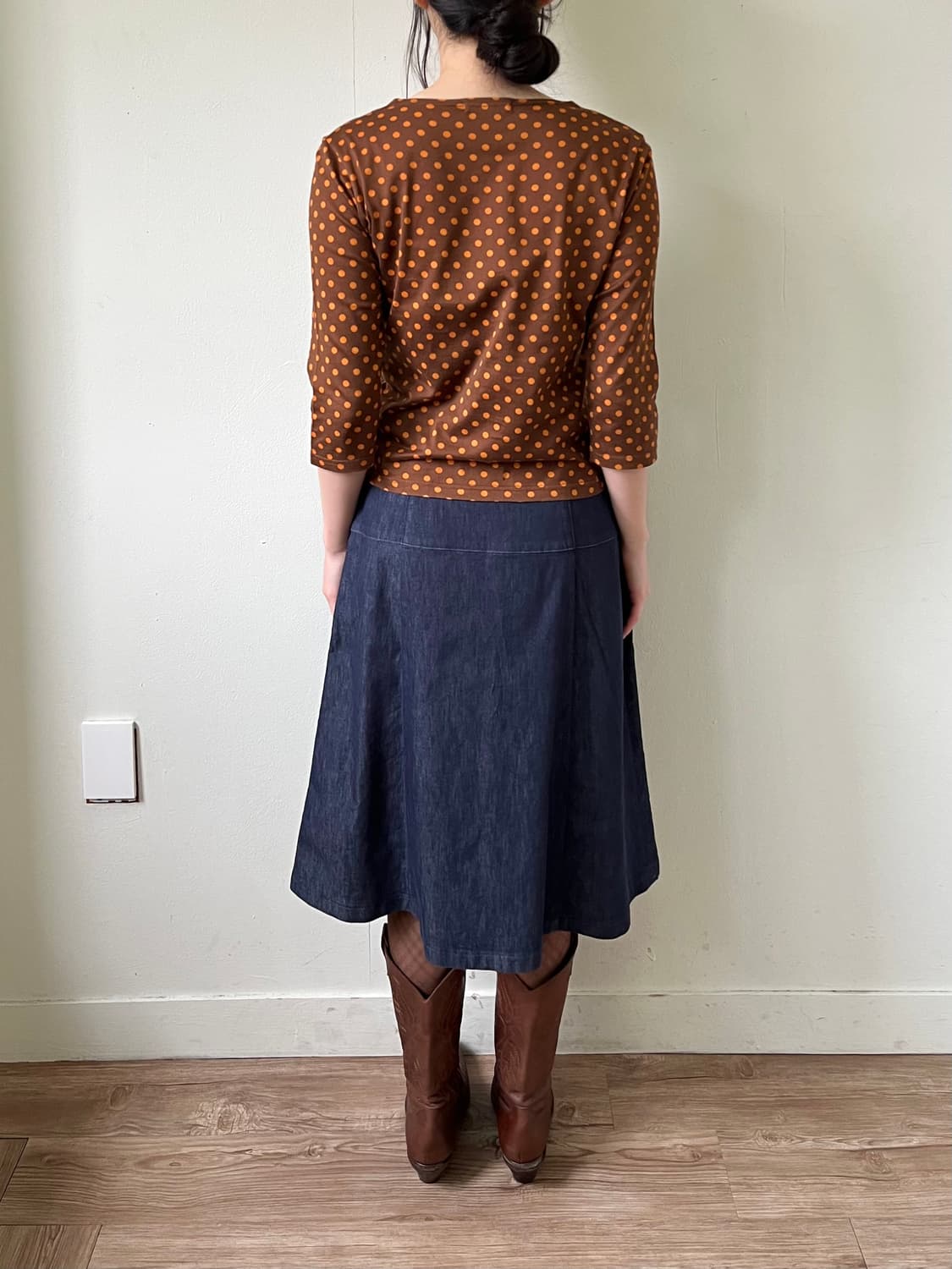 ALMAENROSE 페이크 버튼 데님 스커트 상품이미지10