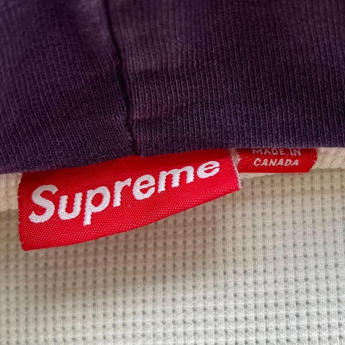 슈프림 아치 로고 퍼플 써멀 헤비 코튼 후드 집업 상품이미지8
