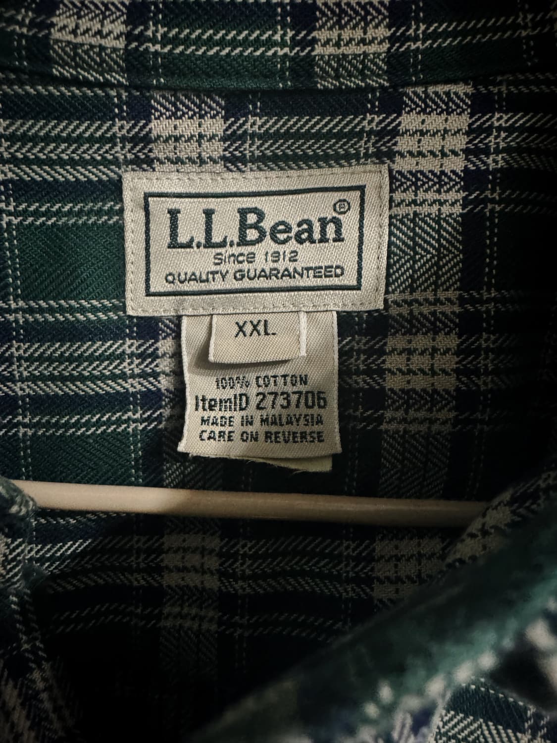 LL Bean 엘엘빈 체크 셔츠 XXL 상품이미지2