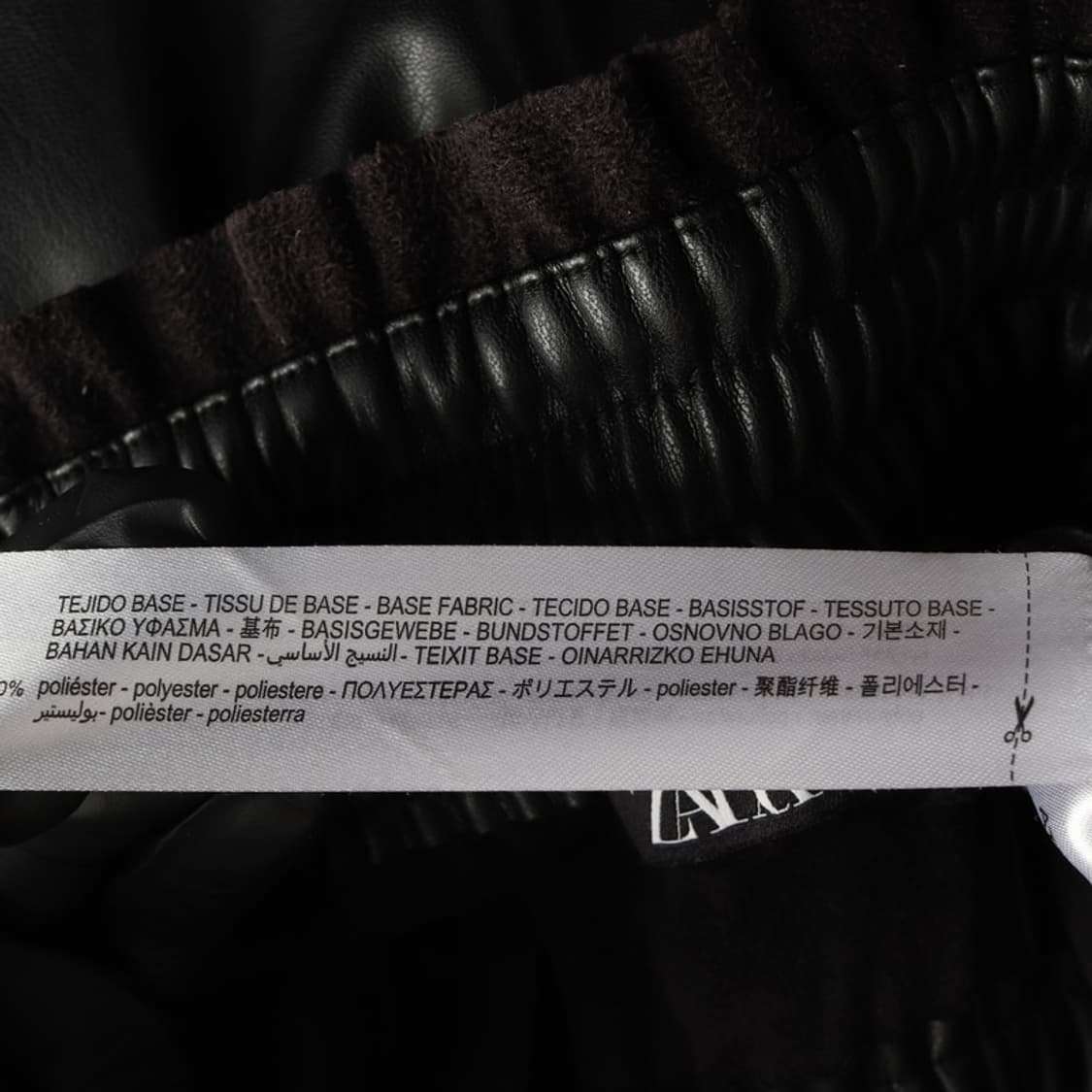 ZARA 블랙 레더 밴딩 와이드 큐롯 팬츠 M 상품이미지7