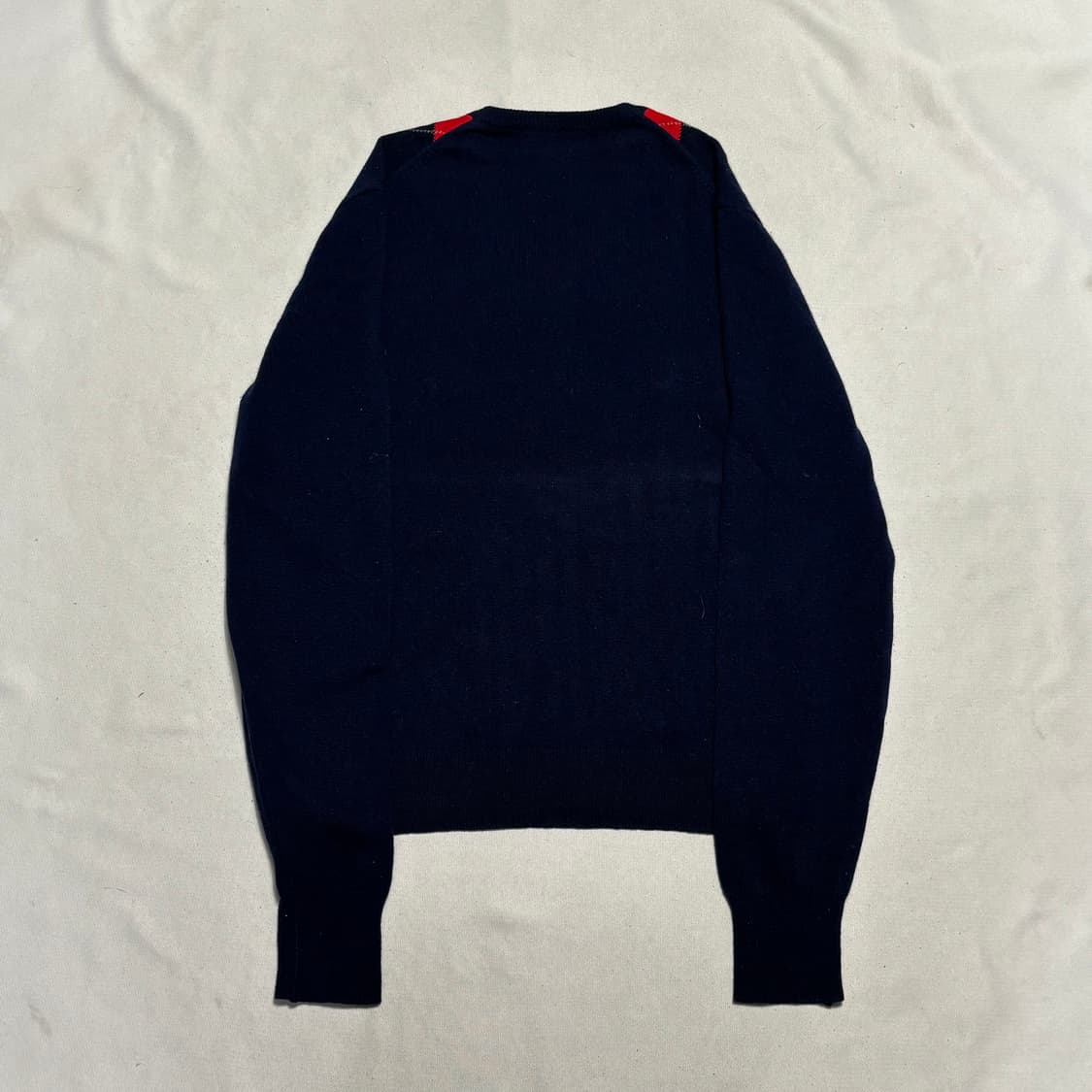 4S 버버리 아가일 네이비 브이넥 니트 상품이미지3