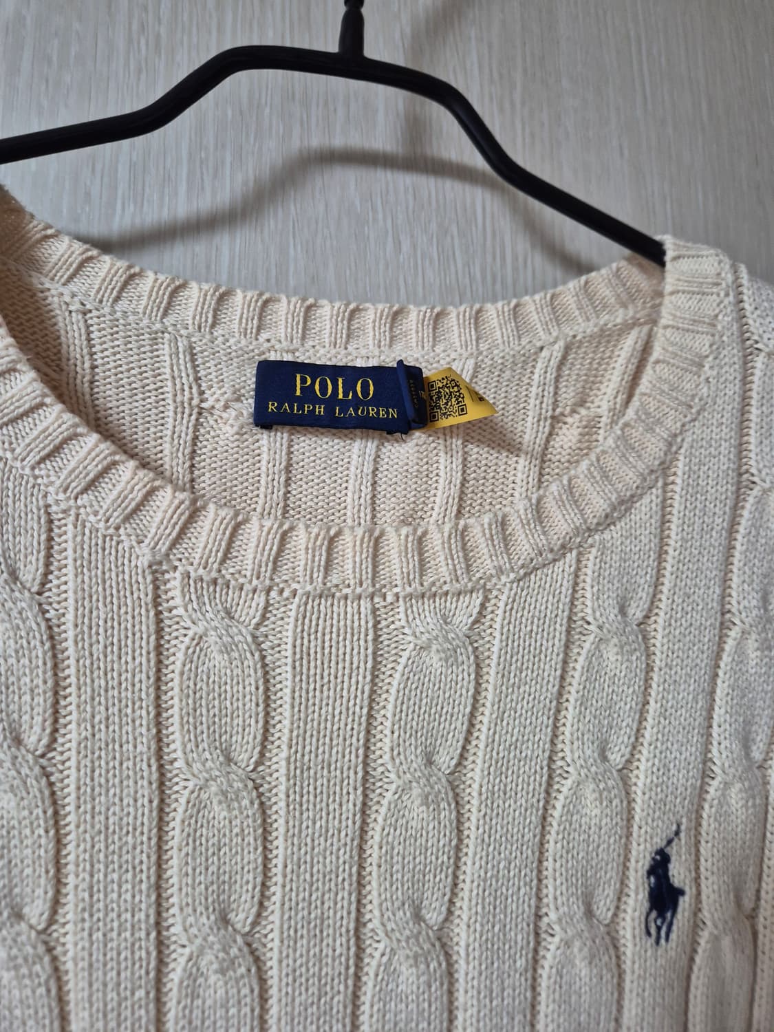 (정품) 폴로 랄프로렌 케이블 니트 아이보리 라지 신형 상품이미지4