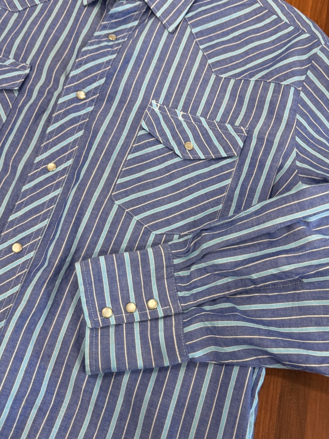 90s Wrangler 랭글러 웨스턴 스트라이프 셔츠 상품이미지7