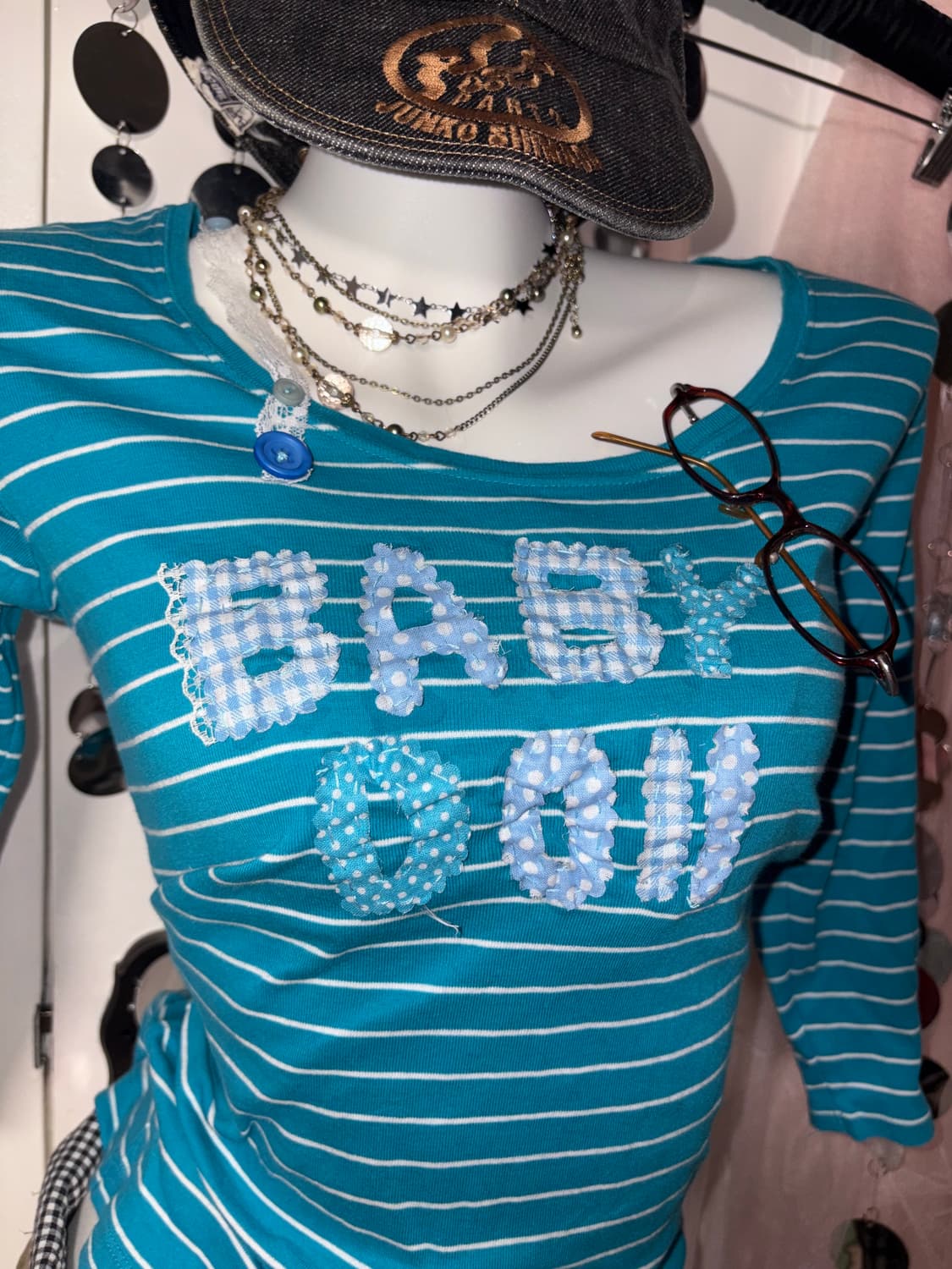 blue stripe baby doll top 상품이미지2