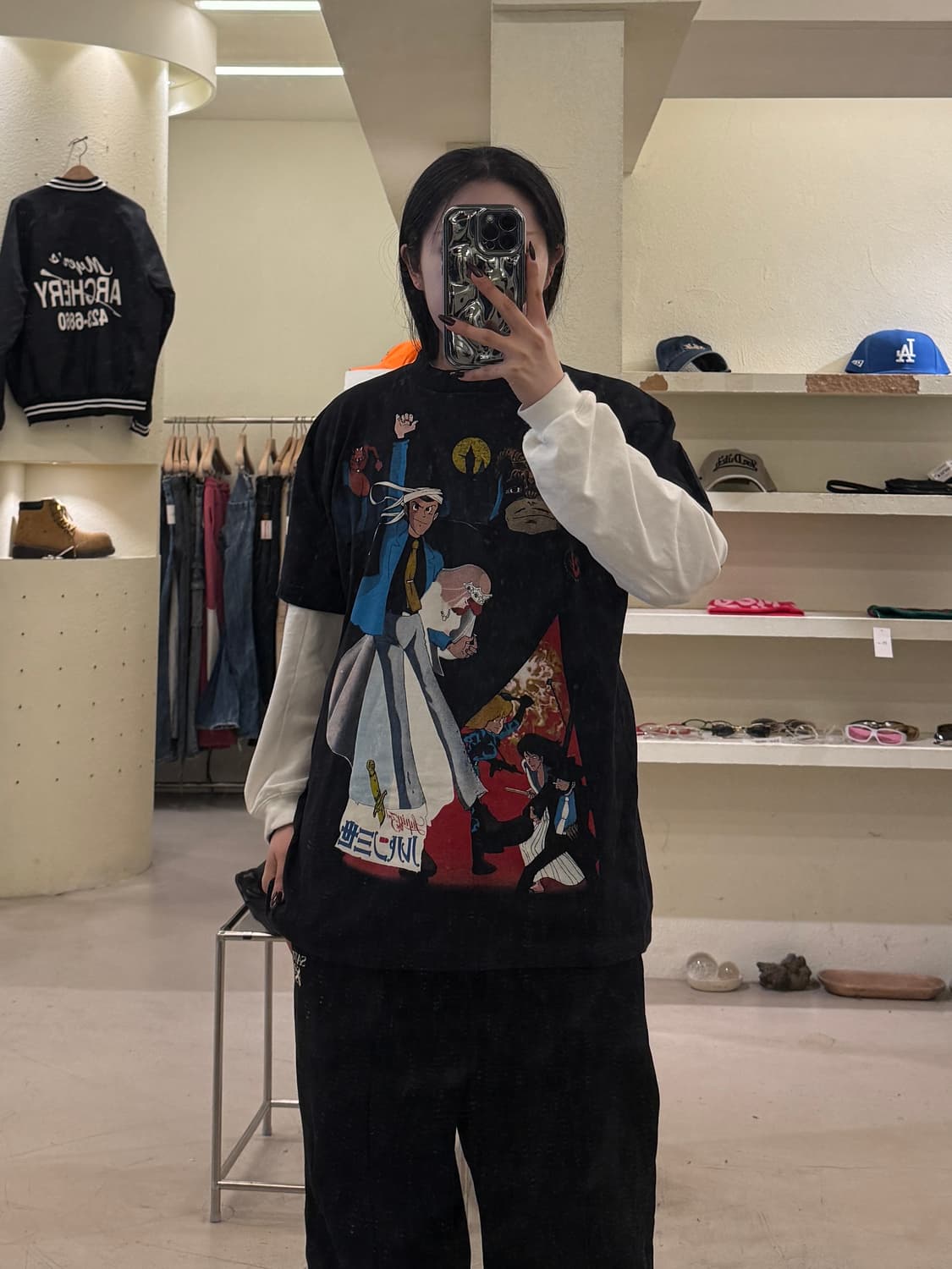 빈티지 90년대 루팡3세 애니 프린팅 반팔 티셔츠 U1286 상품이미지1