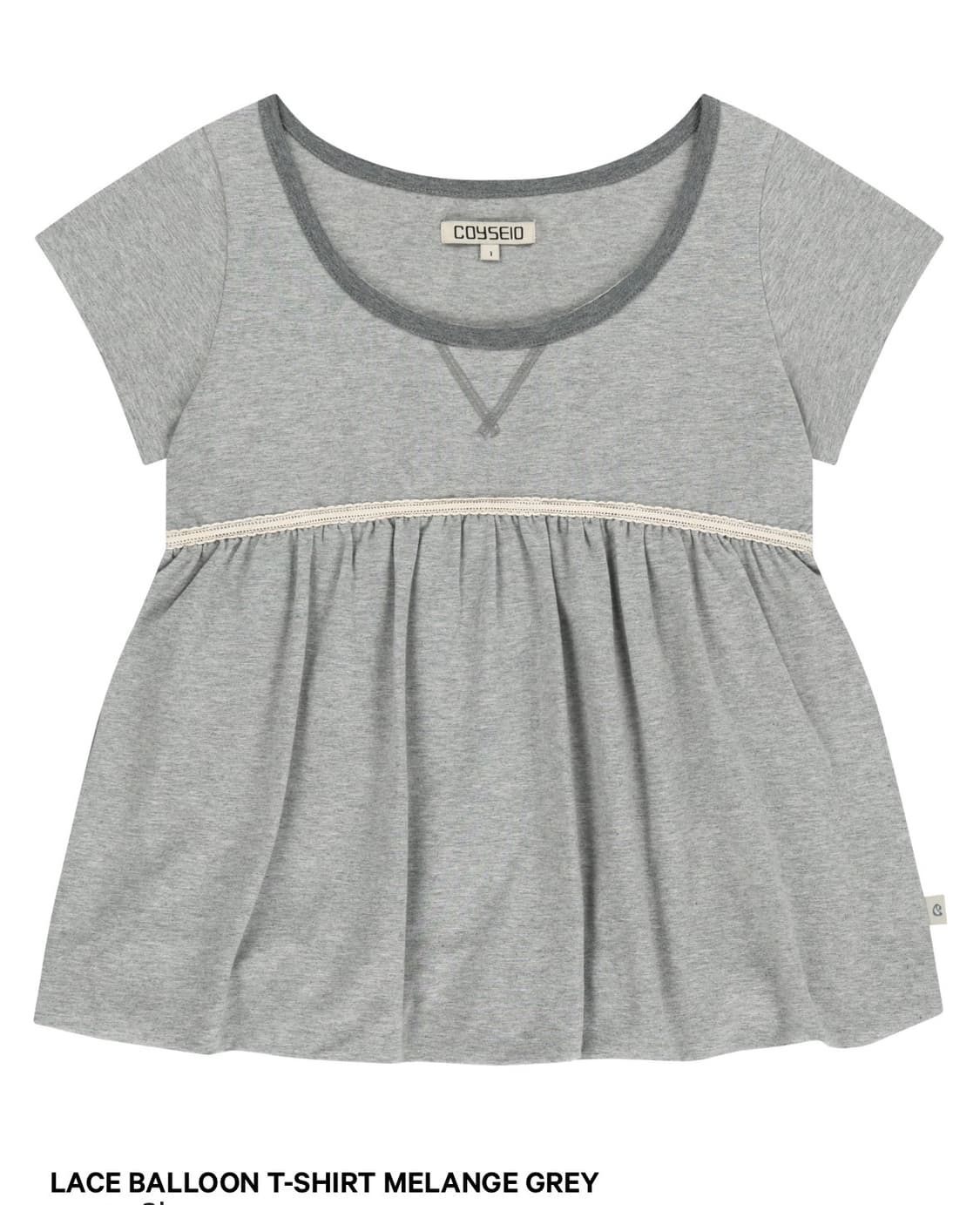 COYSEIO LACE BALLOON T-SHIRT MELANGE GRE 상품이미지1