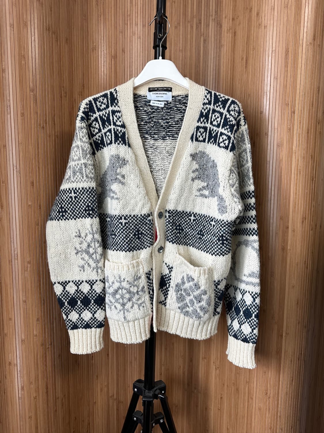 톰브라운 애니멀 모헤어 가디건 상품이미지1