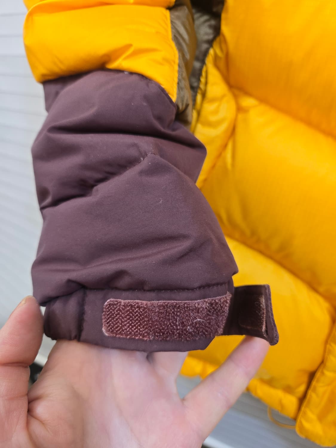 몽벨 EX 라이트 다운 패딩 옐로우 브라운 상품이미지7