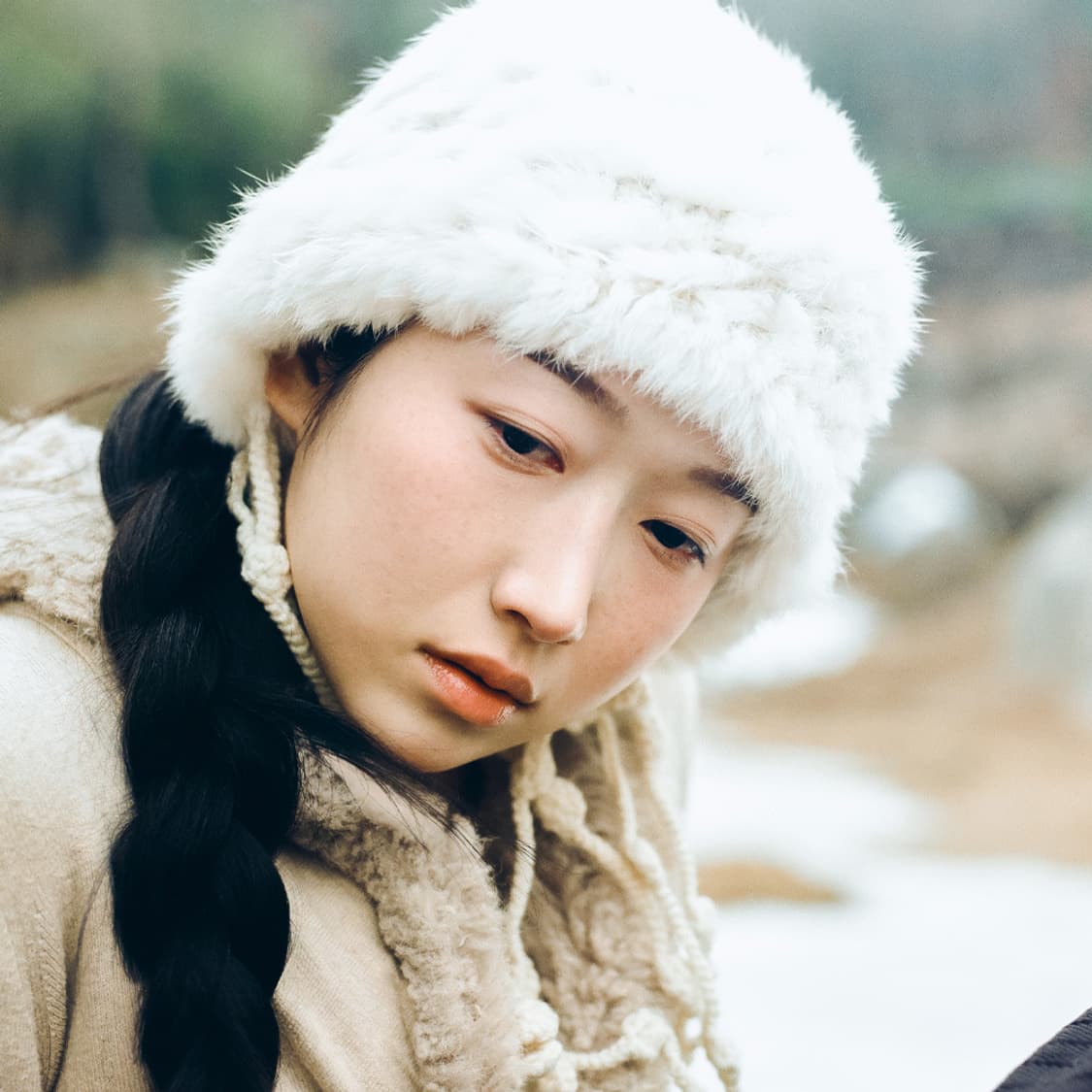 초원 설화 퍼 비니 상품이미지4