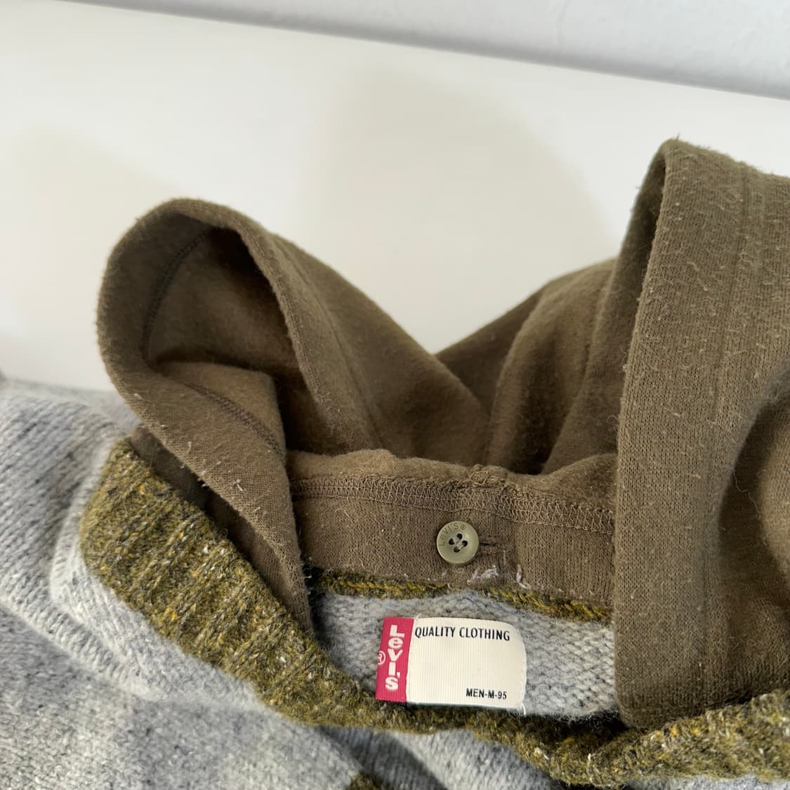 우먼M-L 리바이스 그레이그린 브이넥 후드니트 상품이미지5