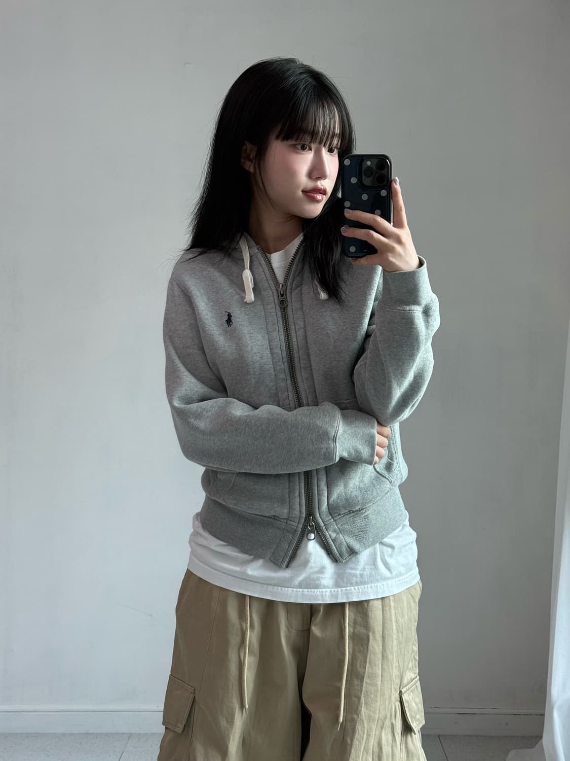 폴로 그레이 투웨이 스웻 후드집업 상품이미지3