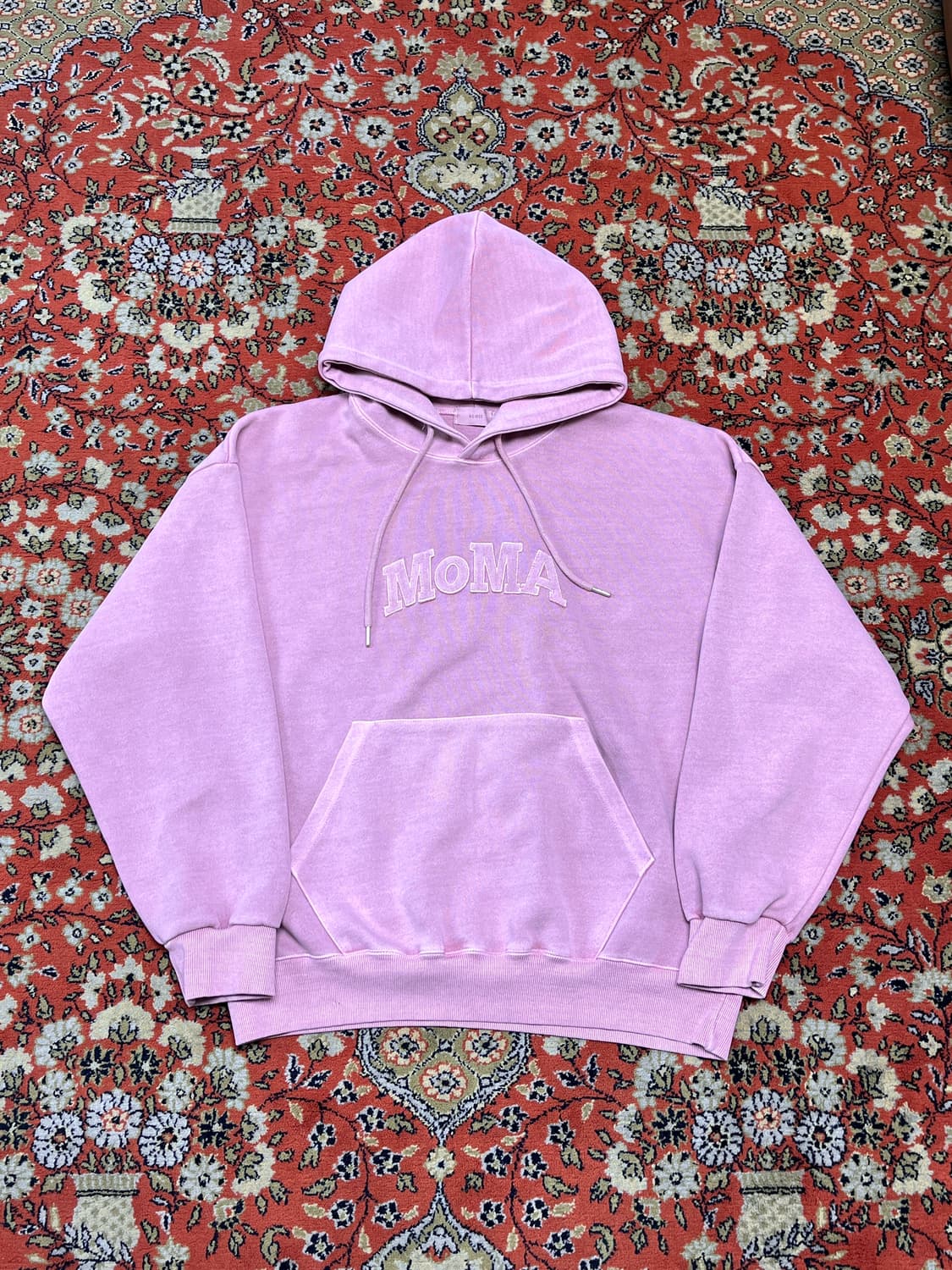 [FREE] Moma 모마 피그먼트 핑크 후드티 상품이미지1