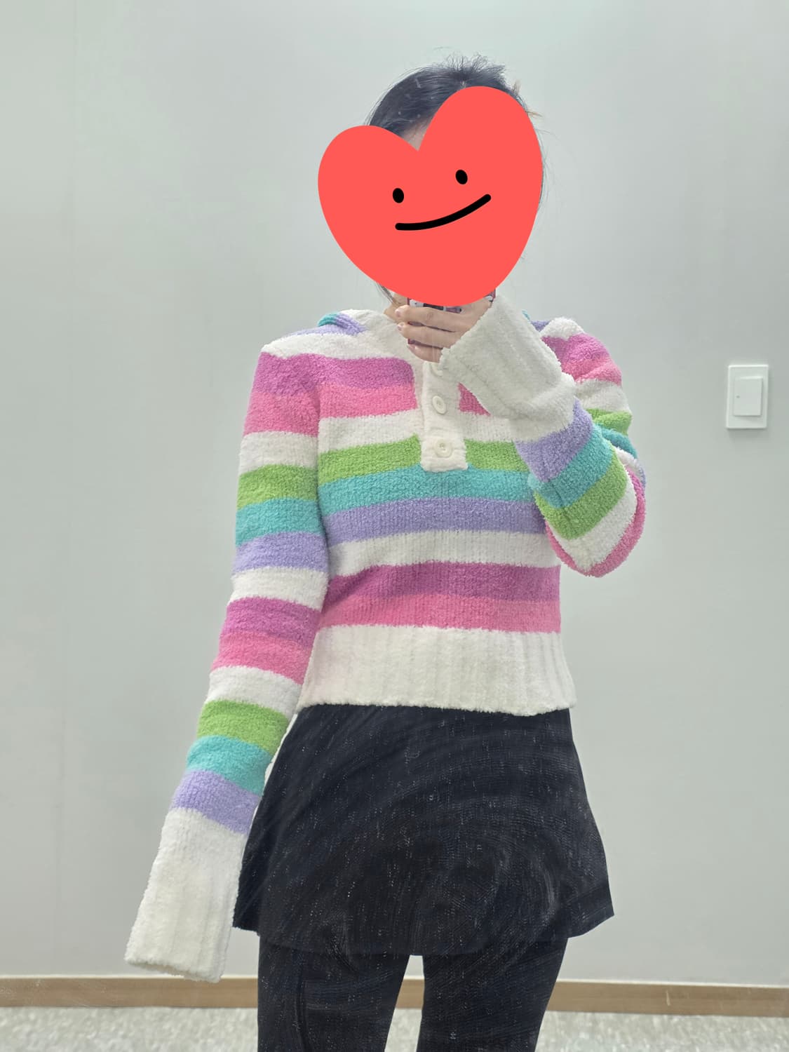 에어로포스테일 미국빈티지)파스텔 y2k 하구미모리걸 스트라이프 후드니트 상품이미지5