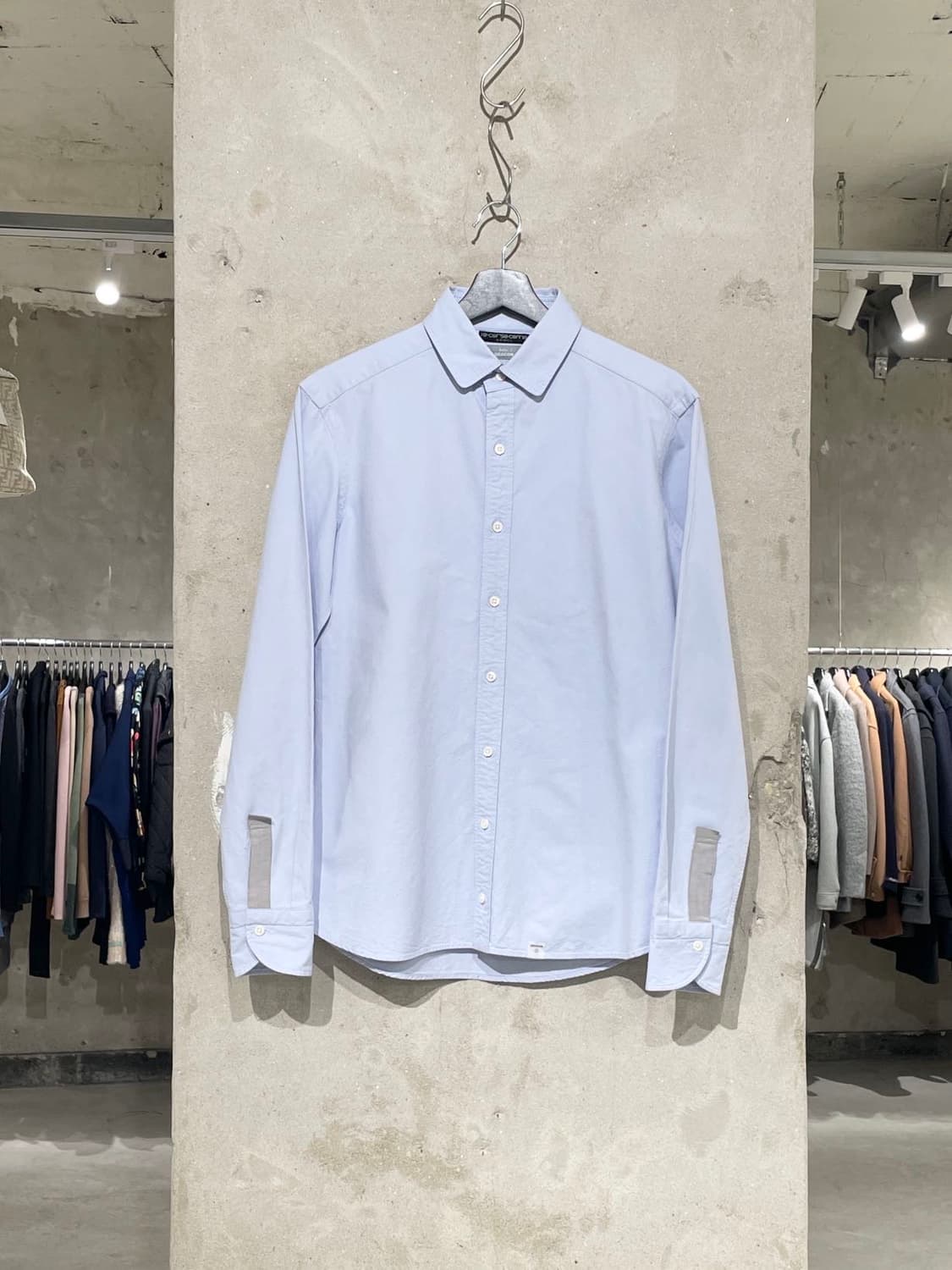 컬러 비콘 스카이 블루 커프스 패널 옥스포드 셔츠  상품이미지1