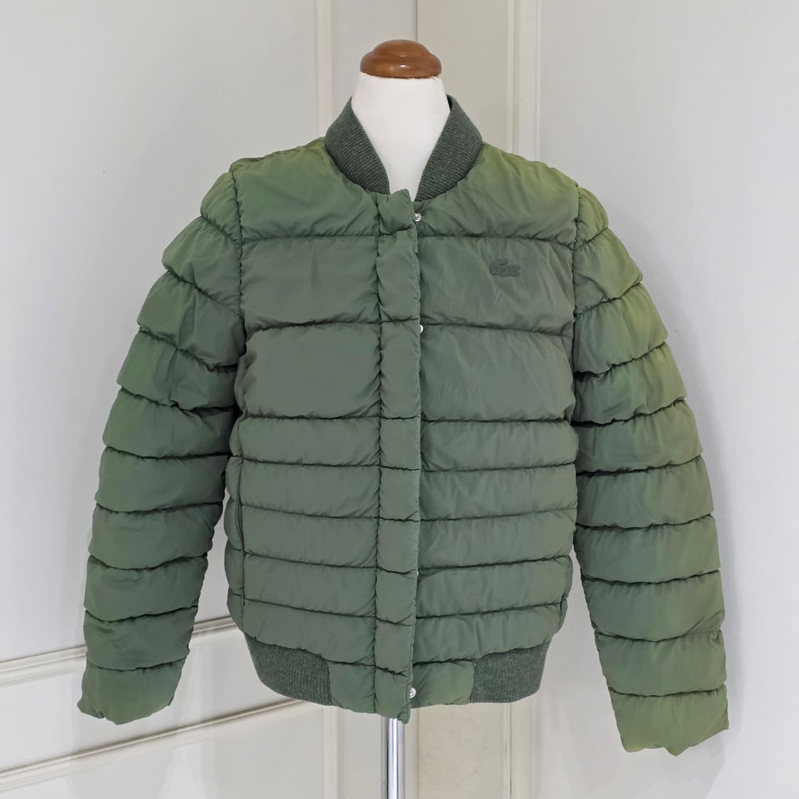 라코스테) 정품 빈티지 오리털 그린 구스 경량패딩 상품이미지1