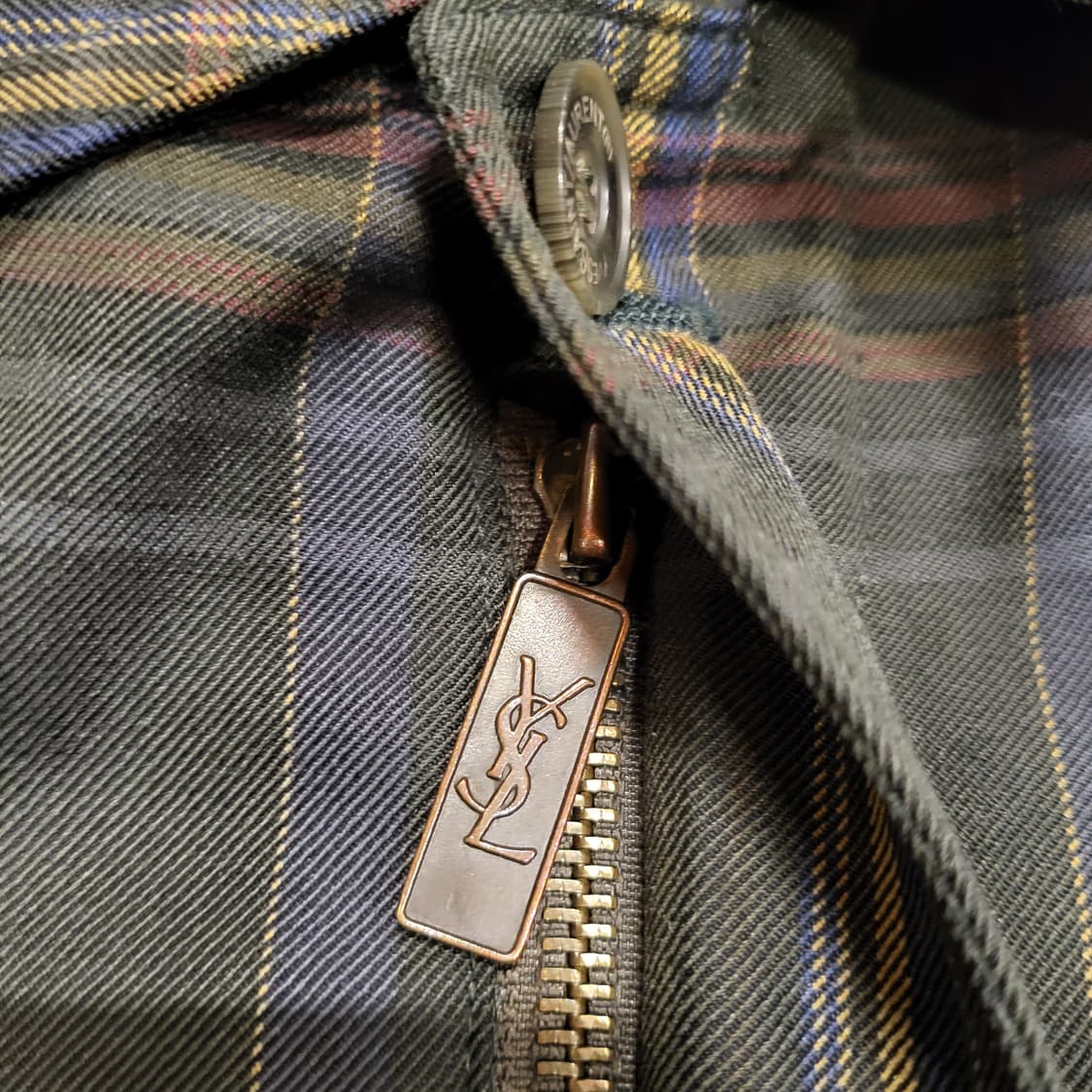 90s YSL입생로랑 체크 블루종 (95) 상품이미지8