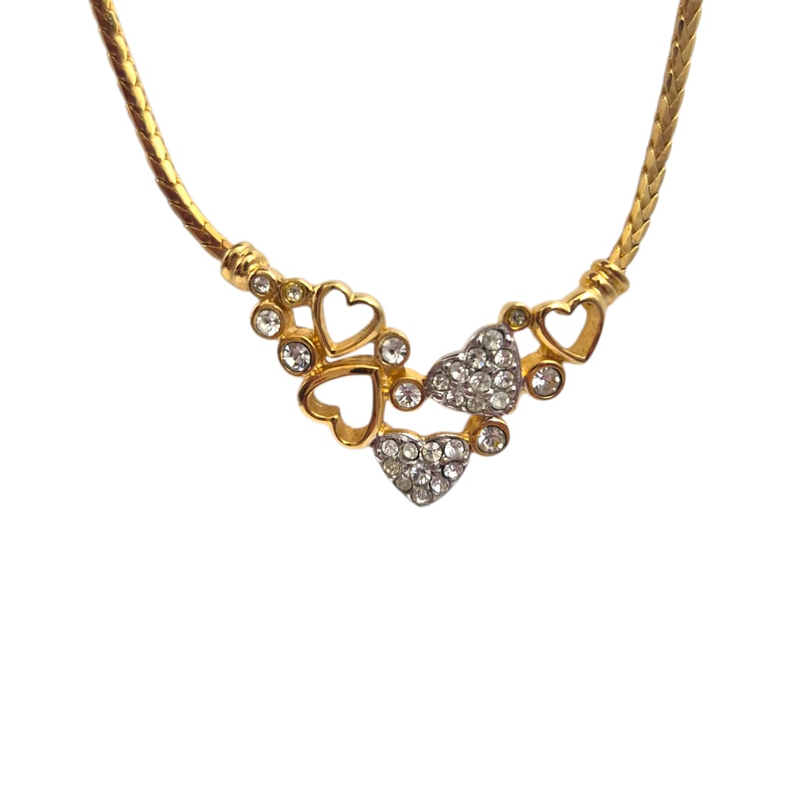 90s 프랑스 꾸레쥬 하트 물방울 크리스탈 초커 상품이미지6