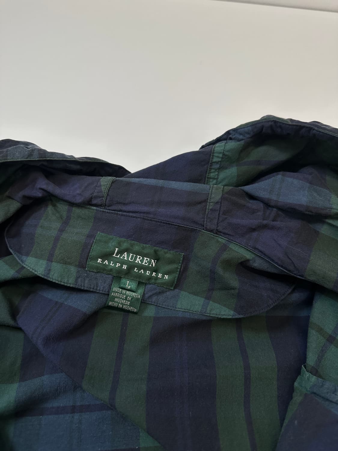 폴로 블랙와치 타탄체크 후드 자켓 야상 L 상품이미지5