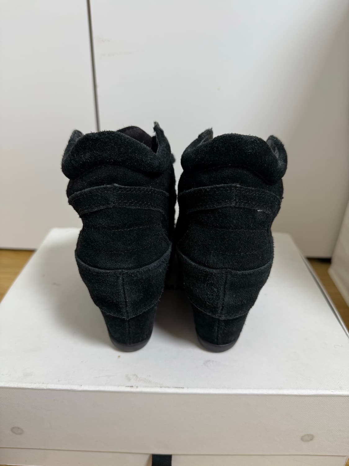 아쉬 ash 보위 하이탑 웨지힐 스니커즈 스웨이드 블랙 37 상품이미지5