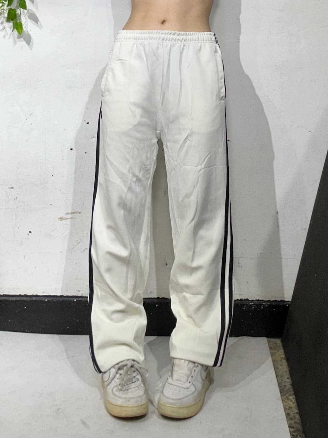 플레이보이 와이드 화이트 사이드 라인 추리닝 바지 댄스 트레이닝 팬츠 L 상품이미지2