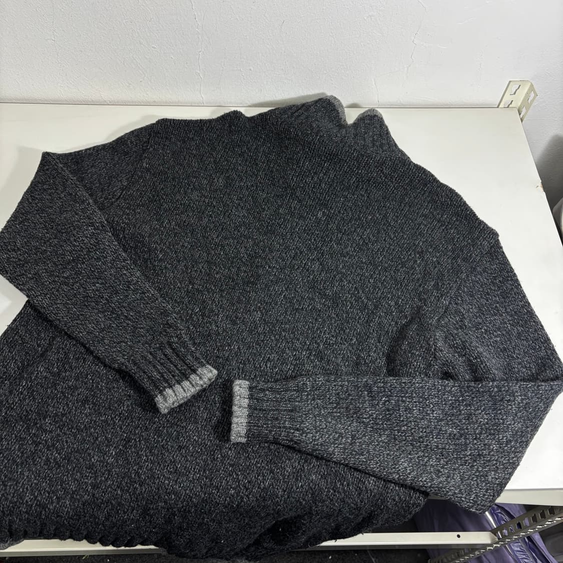 L 105 LEE 리 챠콜 루즈핏 헤비울 니트집업  상품이미지3