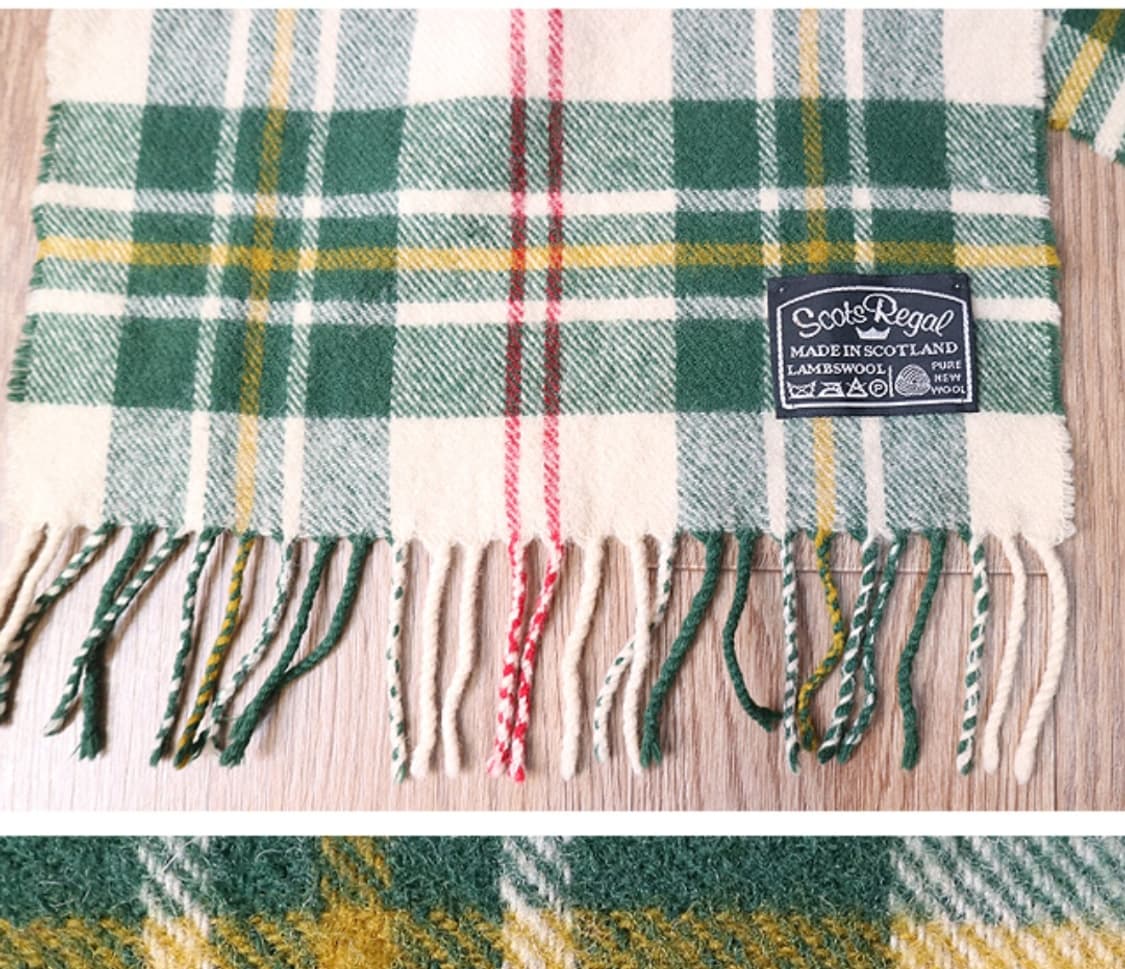 스코틀랜드 메이드 scots regal 울100% 빈티지 체크 머플러   상품이미지4