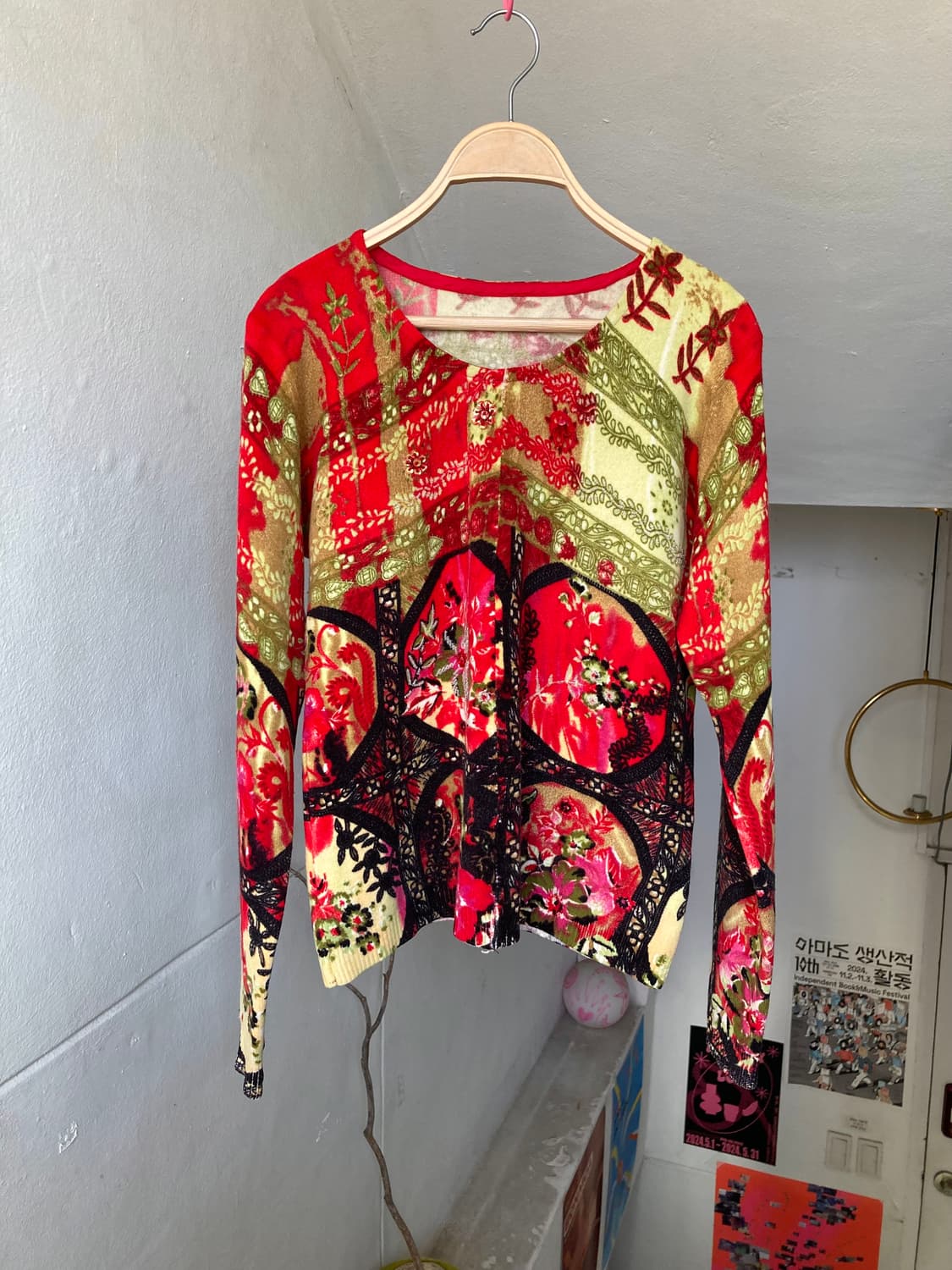 y2k 패턴 니트탑 상품이미지1